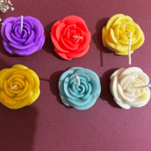 Hand-poured rose flower candles, scented and decorative, perfect for home decoration and festivals.