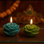 Hand-poured rose flower candles, scented and decorative, perfect for home decoration and festivals.